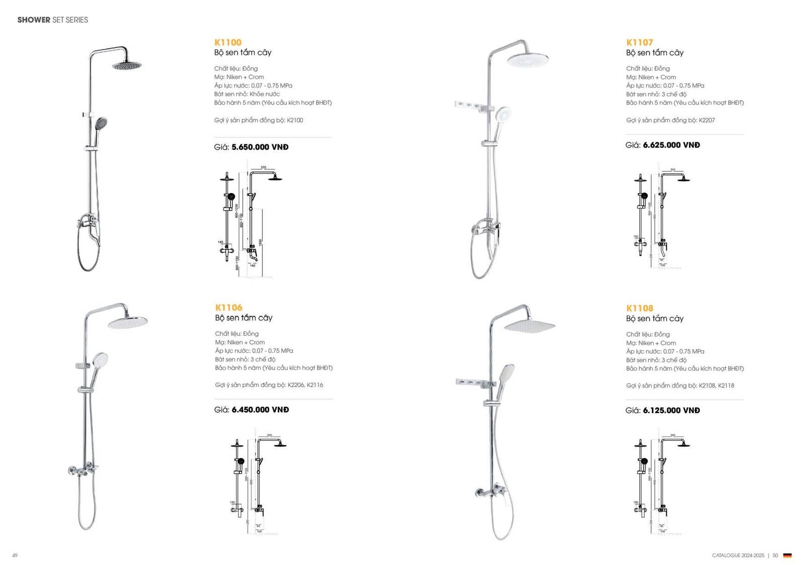 Thiết bị vệ sinh KOREST Catalogue và Bảng giá mới nhất 2024 /Page 25